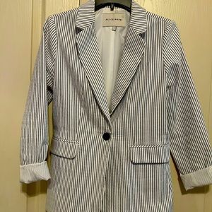 Blazer. White with blue stripes. Never worn